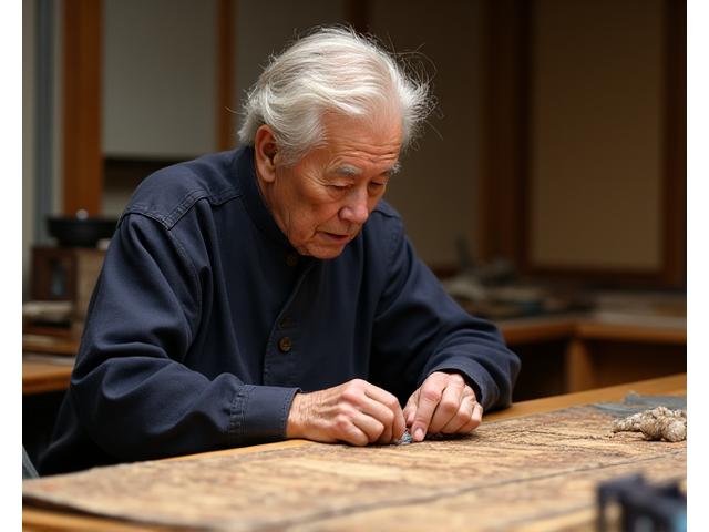 西麻布の工房で作業する熟練の職人
